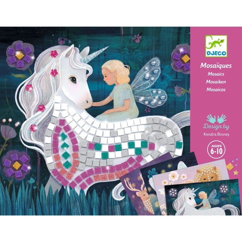 Fantasy Mosaic Art Craft Kit for Kids – Enchanted Land with Glitter Stickers & Gems (6–10)