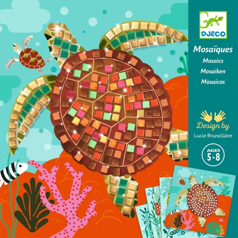 Caribbean Sea Creatures Mosaic Art Kit for Kids — Ocean Animal Sticker Mosaic Craft (5+)