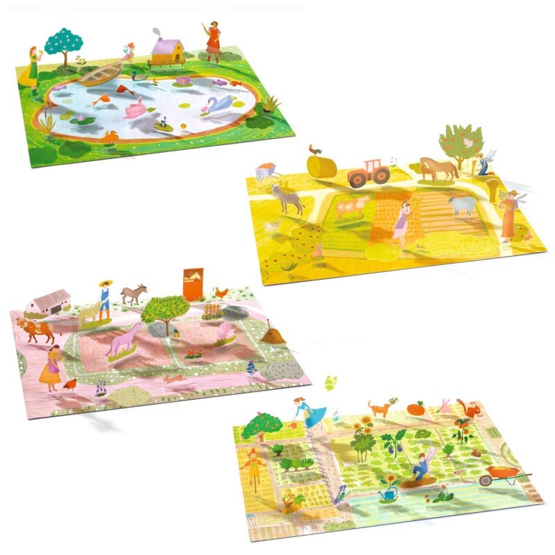 Djeco Reusable 3D Stickers – Farm