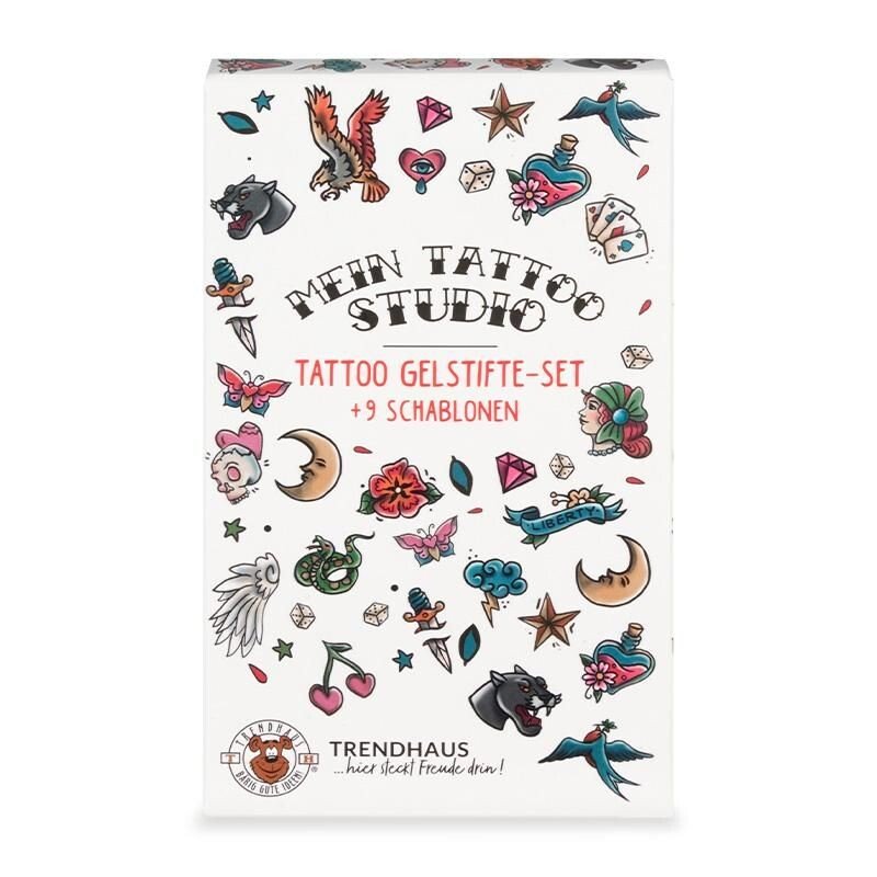 Gēla pildspalvas tetovējumu zīmēšanai uz ādas (5 gab.)