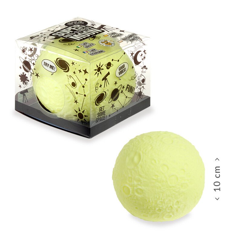 Glow in the Dark Moon Squishy Toy XXL – Anti-Stress Squeeze Ball (10 cm)
