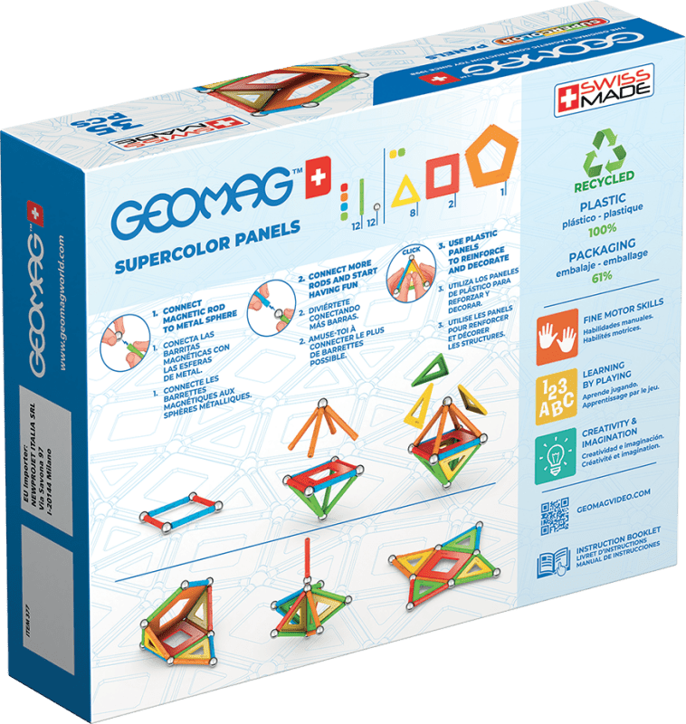 Geomag Classic Supercolor Panels Magnetic Construction Set – 35 Pieces