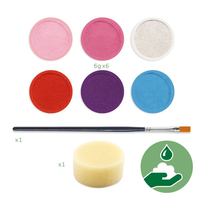 Face Paint Palette – 6 Colors “Sweet Tones” | Kids Party Makeup Set