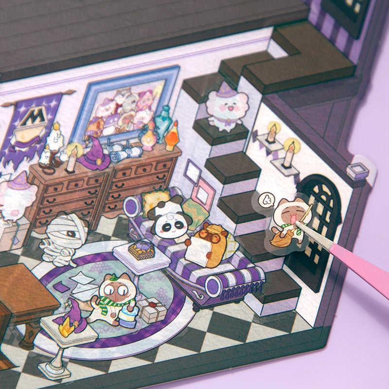 Funny Scenery Stickers - Cozy Home & Magic Academy