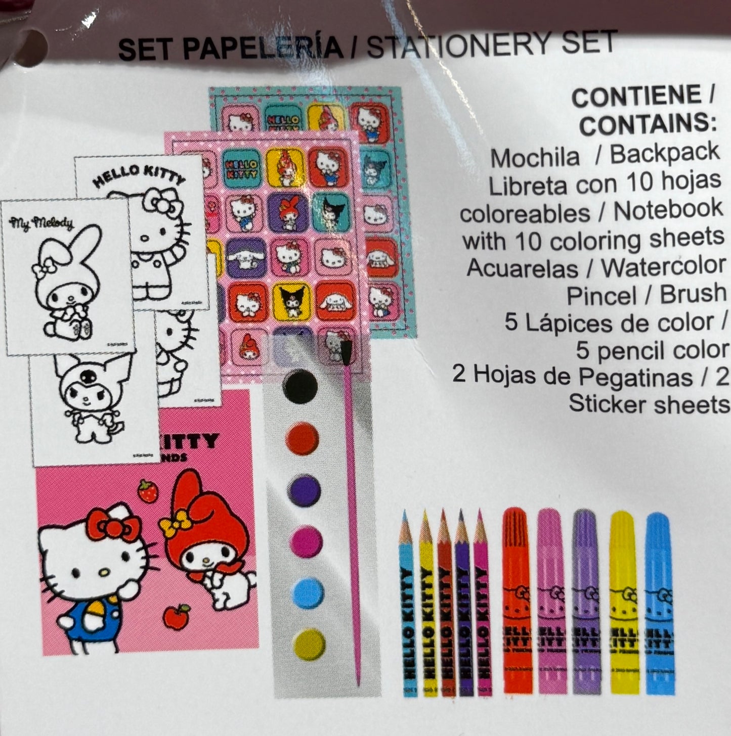 Hello Kitty and Friends Stationery Set Backpack