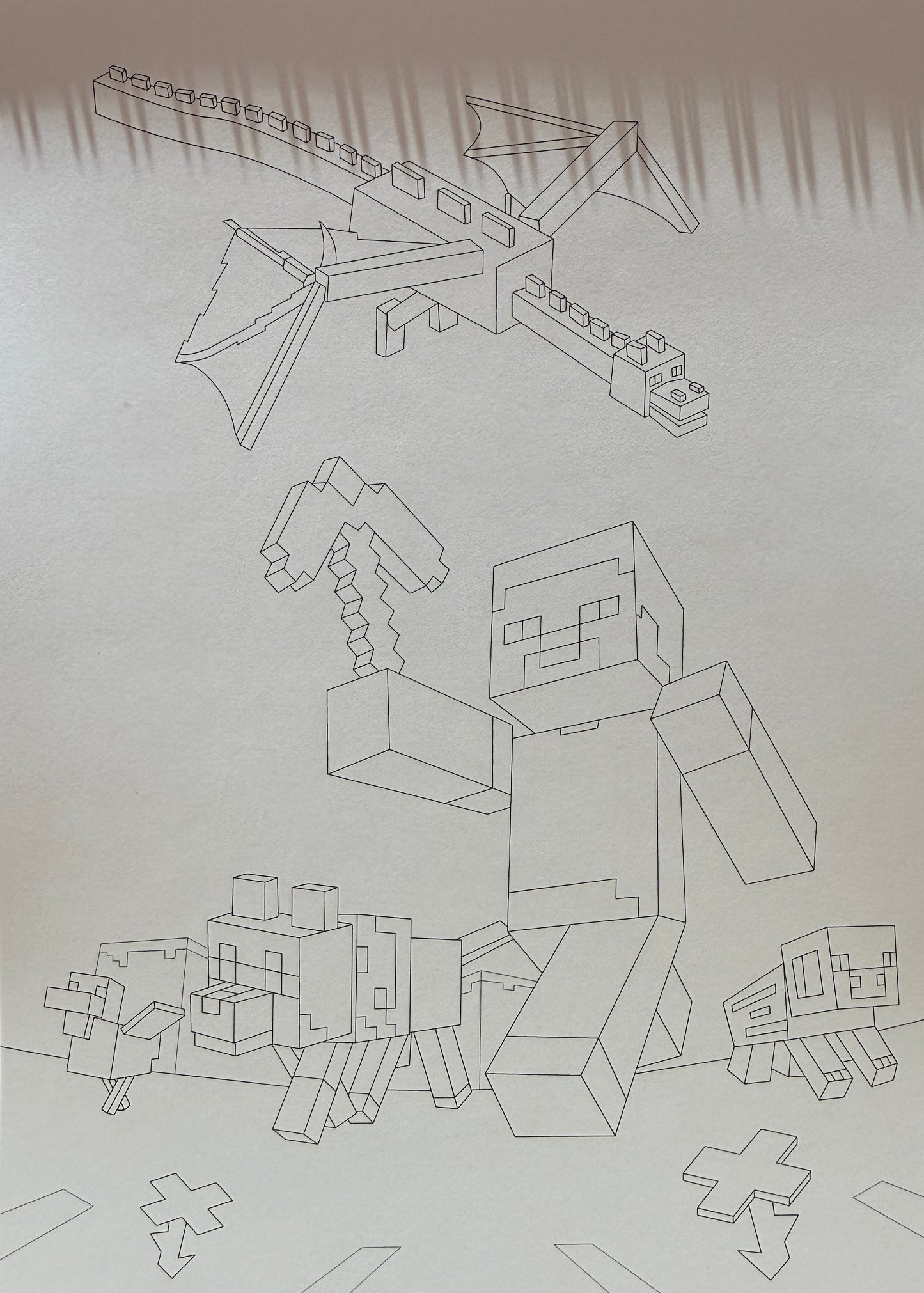 Minecraft Krāsojamā Grāmata Bērniem – 48 Lapas Radošām Aktivitātēm