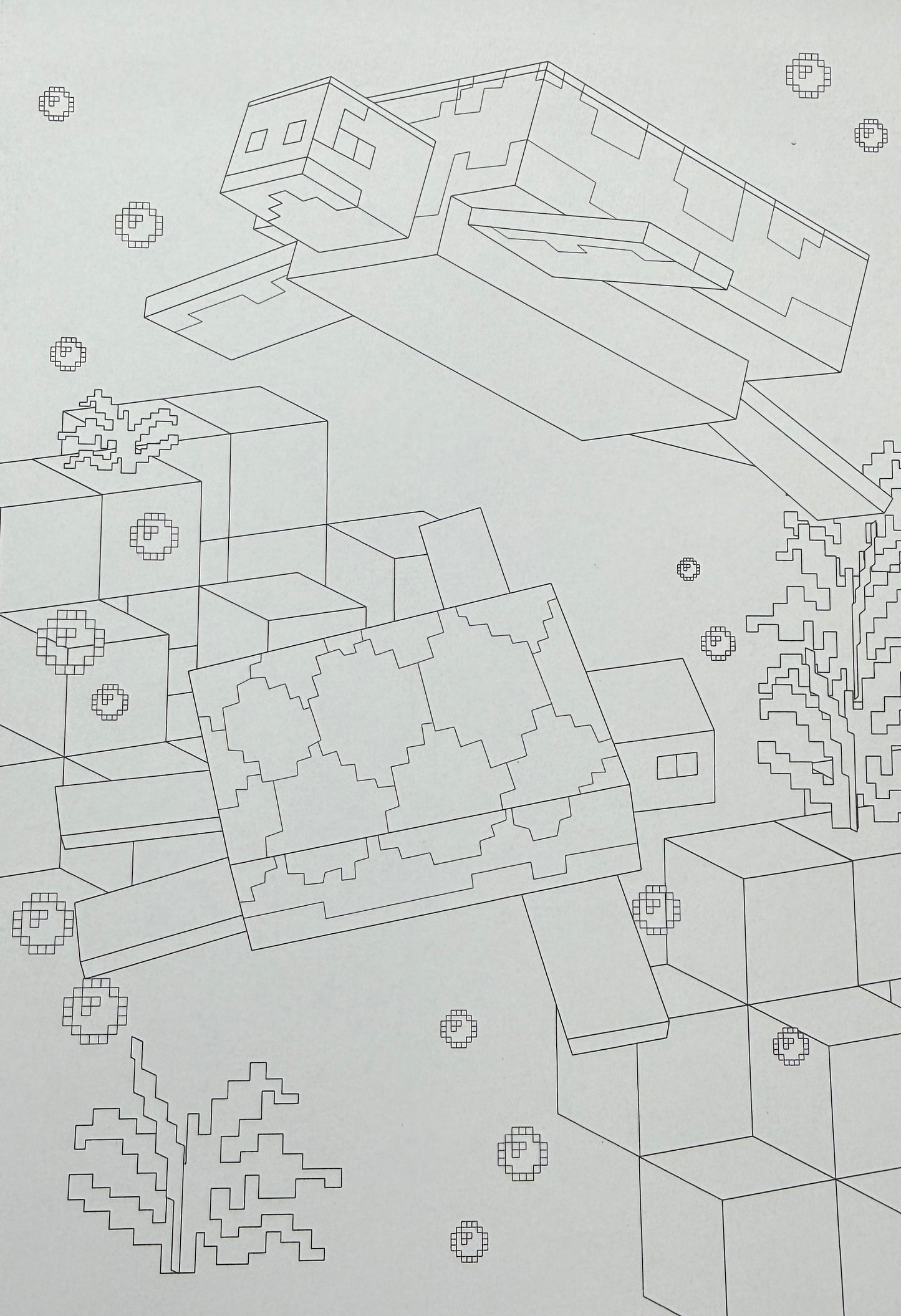 Minecraft 2 Krāsojamā Grāmata Bērniem – 48 Lapas Pikseļu Piedzīvojumiem