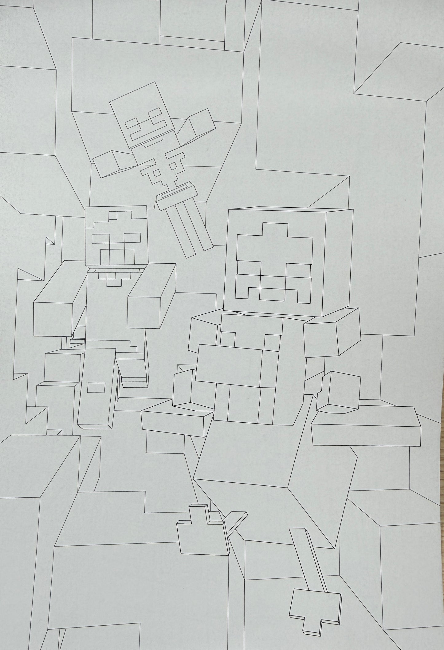 Minecraft Dungeons Krāsojamā Grāmata Nr. 4 – Piedzīvojumi un Cīņas Bērniem