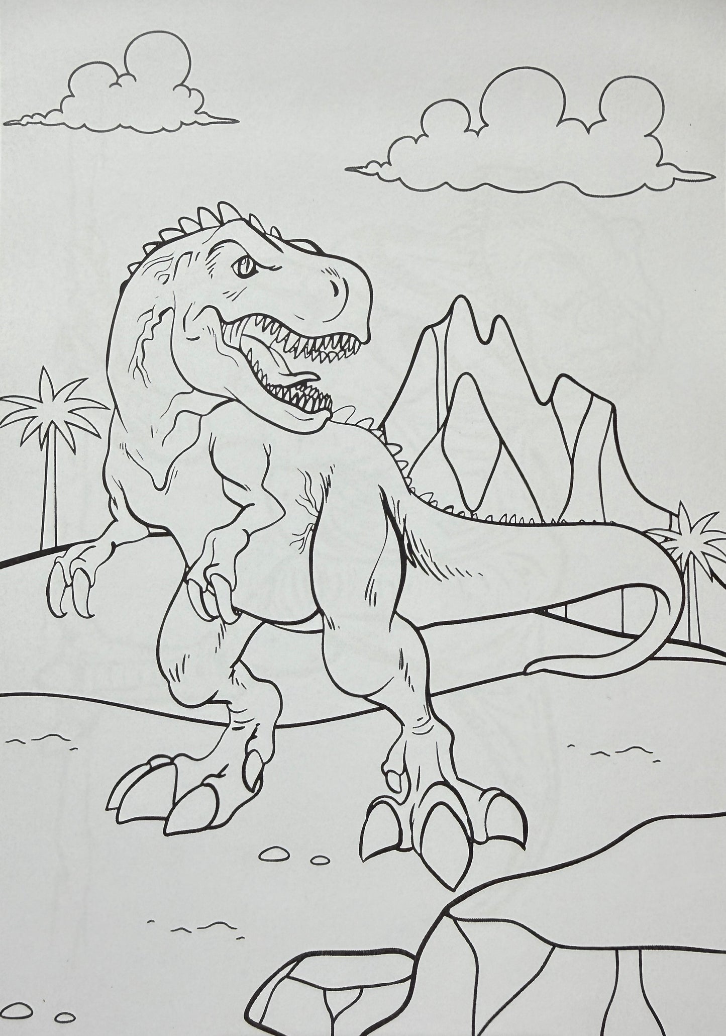 Pūķis pret Dinozauru – Krāsojamā grāmata bērniem | Fantāzijas piedzīvojumi