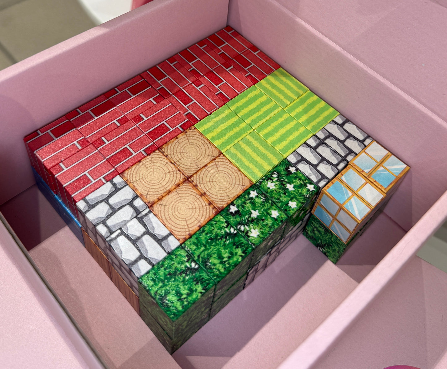 Magnētiskie celtniecības klucīši – Minecraft stils (100 gab.)