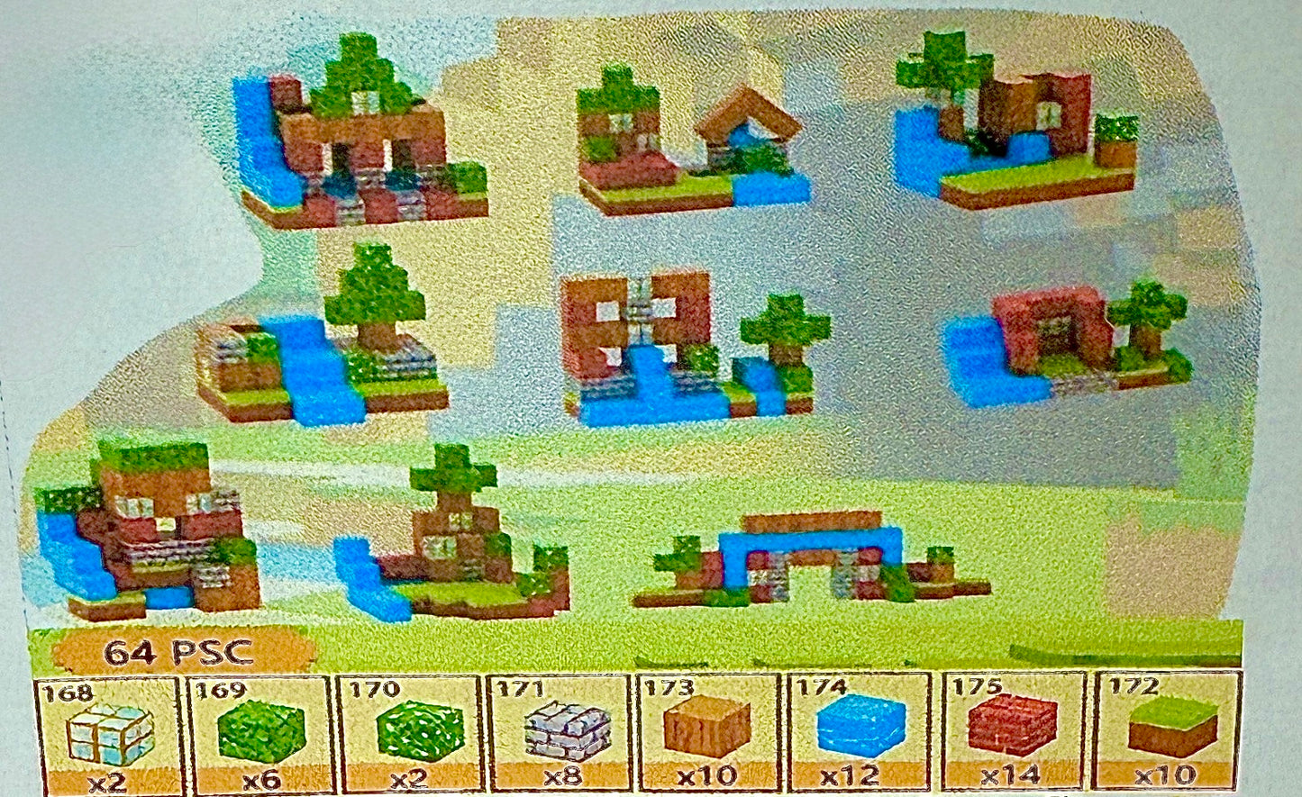 Magnētiskie celtniecības klucīši – Minecraft stils (100 gab.)