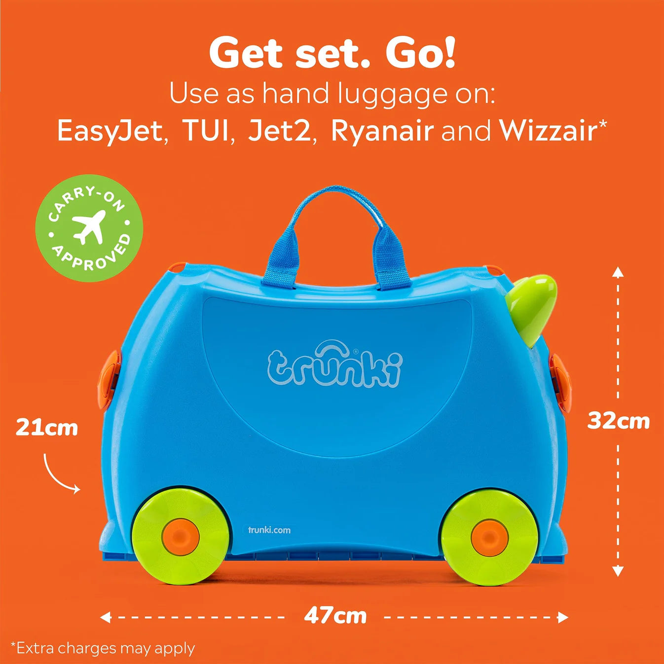 Trunki “Terrance” bērnu čemodāns – ceļošanas klasika zilā krāsā