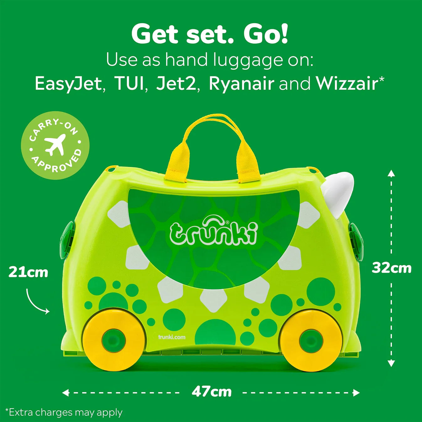 Trunki “Dudley the Dinosaur” čemodāns – ceļojums kopā ar dinozauru!