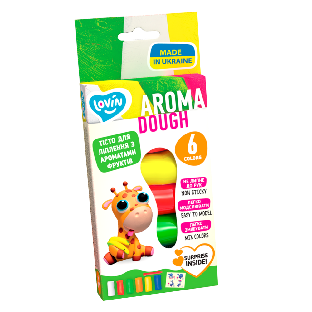 LOVIN' Aroma smaržīgās veidošanas mīklas komplekts, 6 krāsas, 210 g