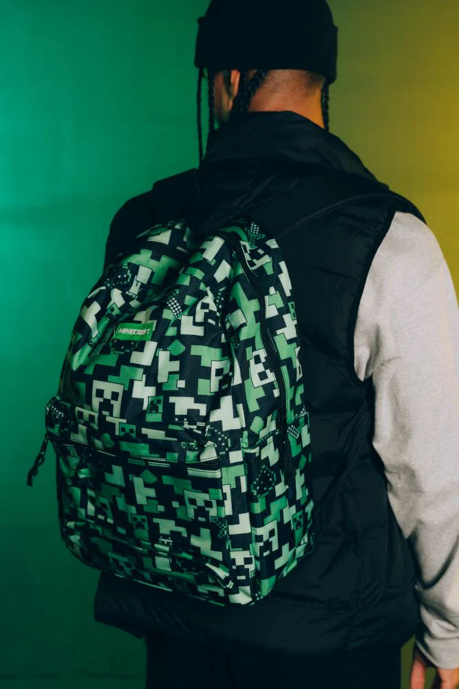 Minecraft Creeper Backpack – Back to School Bag for Kids and Teens