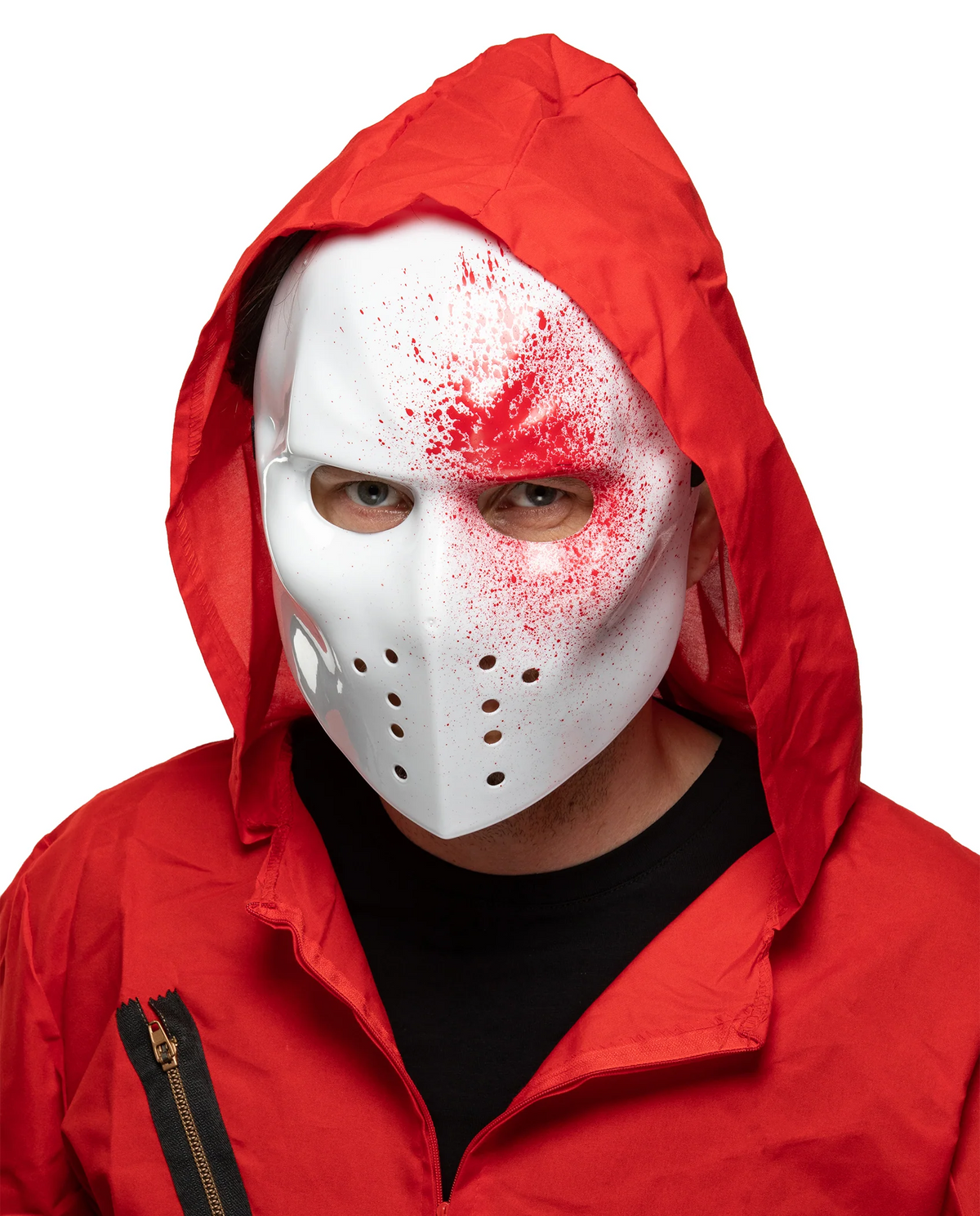 Halloween Hockey Mask with Blood Splatter Effect, 24 × 19 cm