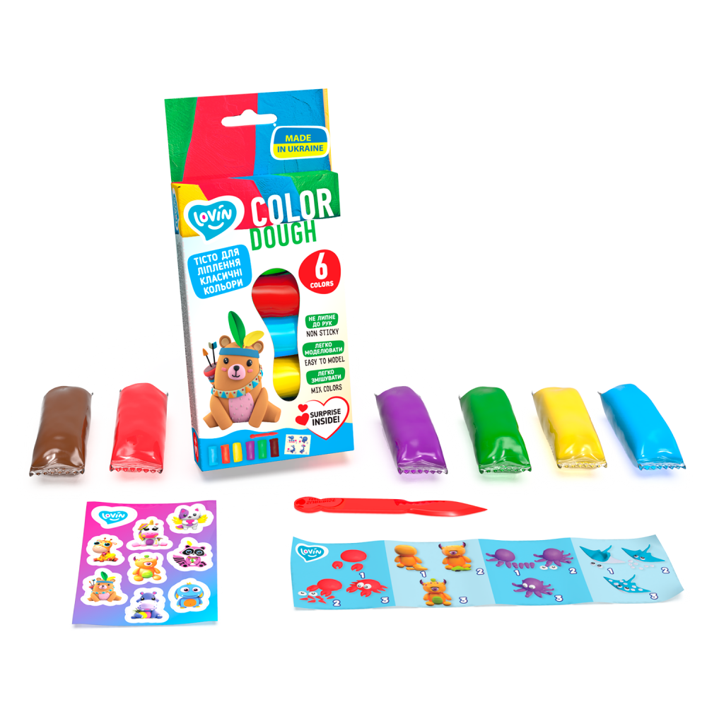 LOVIN' Aroma smaržīgās veidošanas mīklas komplekts, 6 krāsas, 210 g