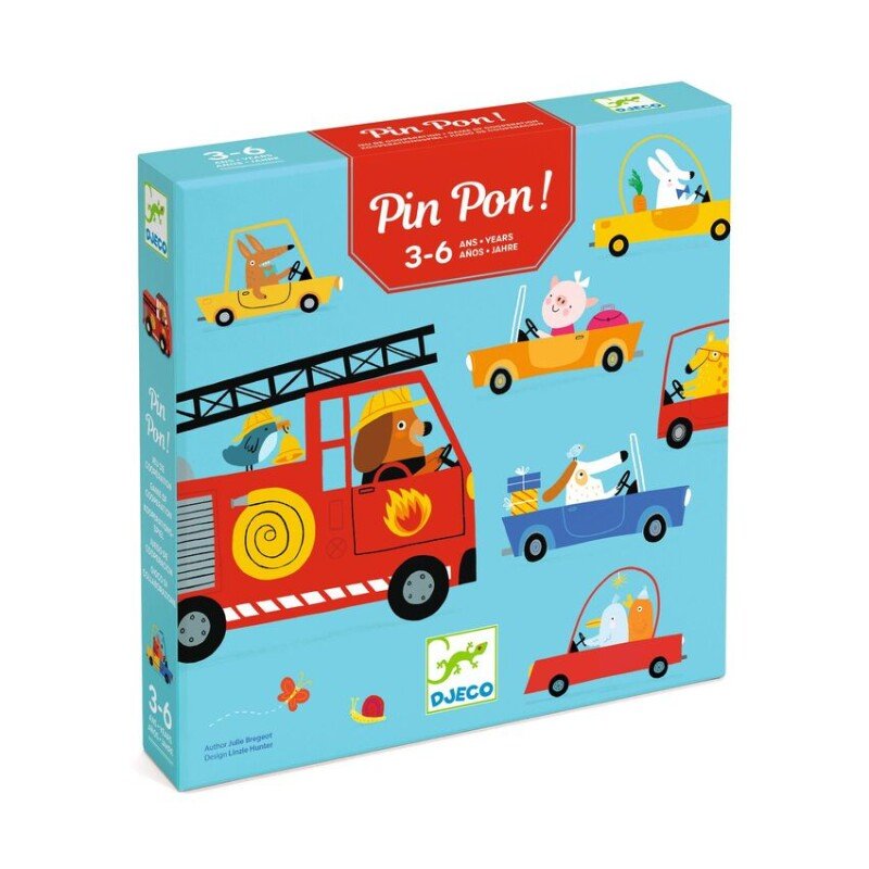 Sadarbības spēle bērniem “Pin Pon!” — Ugunsdzēsēji, ceļš un komandas darbs | Djeco