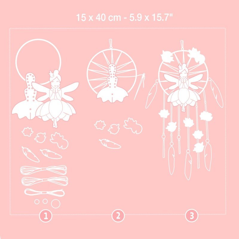 Dari pats – Sapņu ķērājs Feja | Radošais DIY komplekts bērniem (15×40 cm)