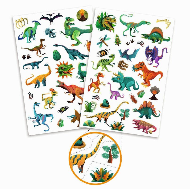 Tetovējumi – Dinozauri (50+ tetovējumu) | Djeco