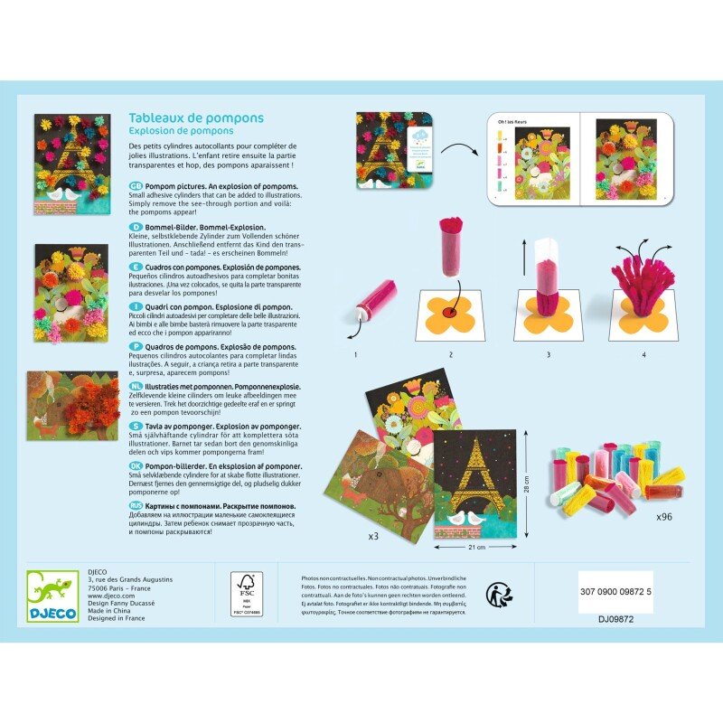 Djeco Pompon Pictures Craft Kit – An Explosion of Pompoms