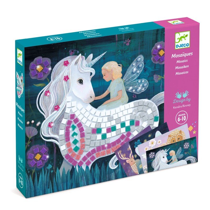 Fantasy Mosaic Art Craft Kit for Kids – Enchanted Land with Glitter Stickers & Gems (6–10)