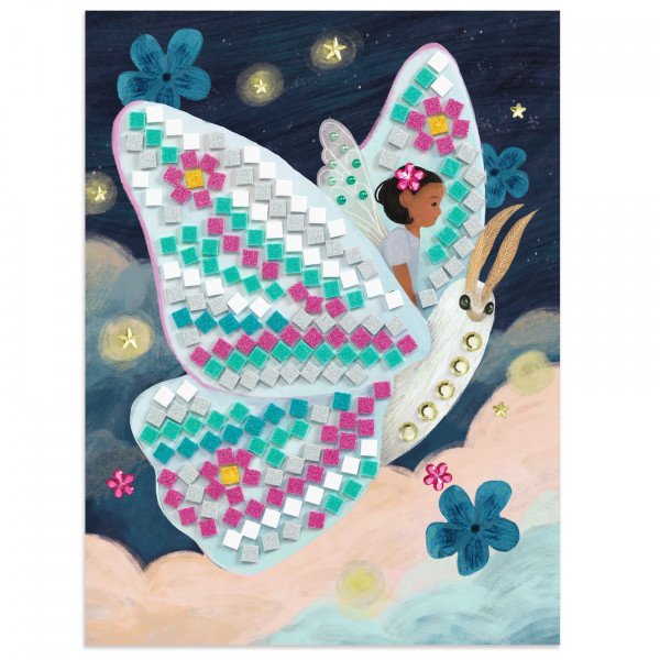 Fantasy Mosaic Art Craft Kit for Kids – Enchanted Land with Glitter Stickers & Gems (6–10)