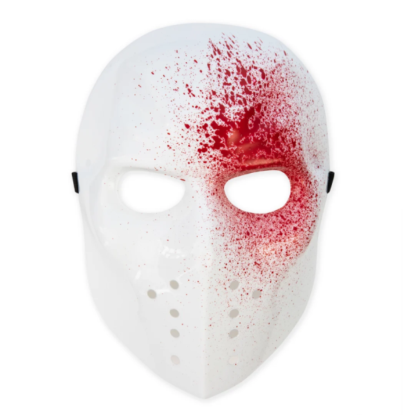 Halloween Hockey Mask with Blood Splatter Effect, 24 × 19 cm