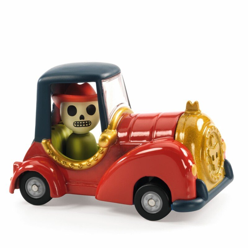 DJECO Crazy Motors rotaļu automašīna – Sārtais galvaskauss (Red Skull)