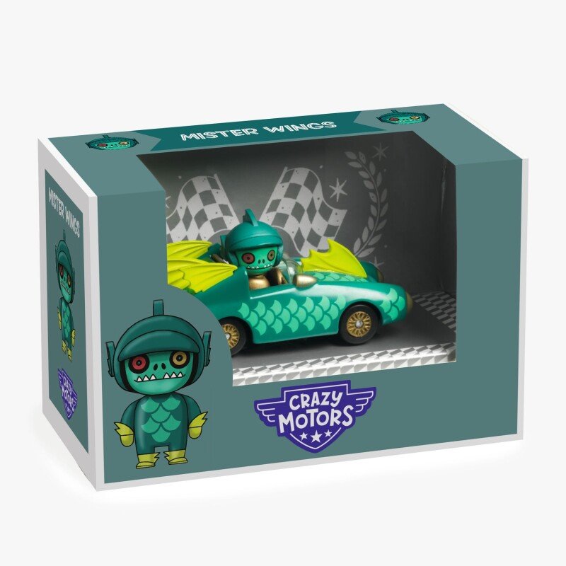 Crazy Motors Mister Wings Metal Toy Car with Driver