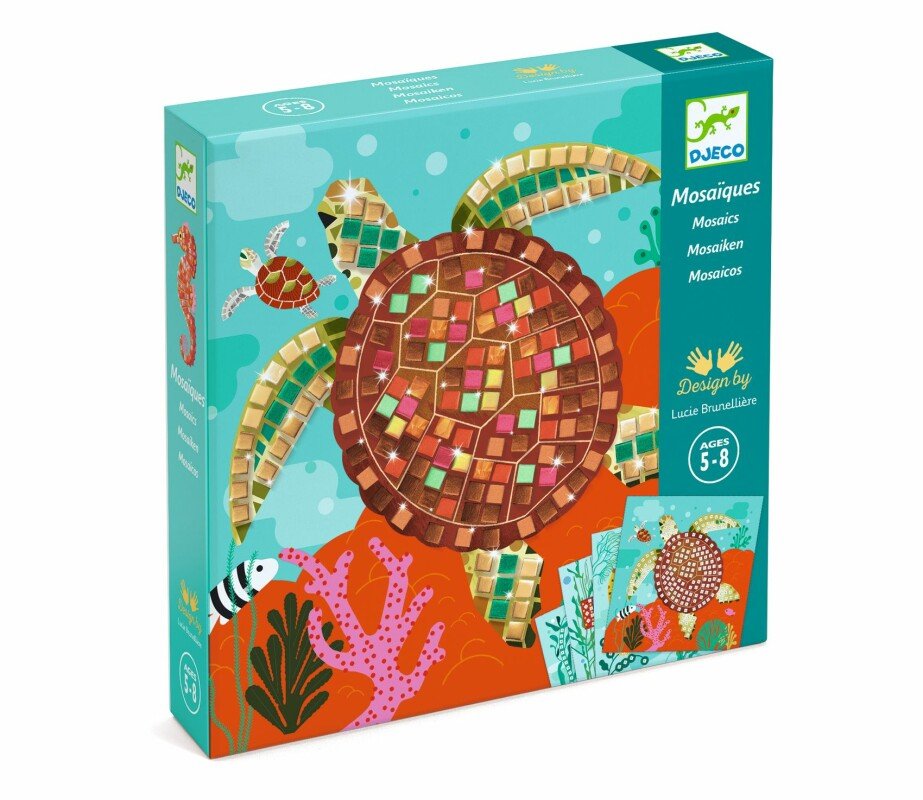Caribbean Sea Creatures Mosaic Art Kit for Kids — Ocean Animal Sticker Mosaic Craft (5+)
