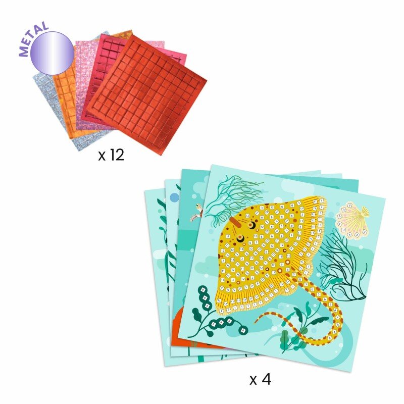 Caribbean Sea Creatures Mosaic Art Kit for Kids — Ocean Animal Sticker Mosaic Craft (5+)