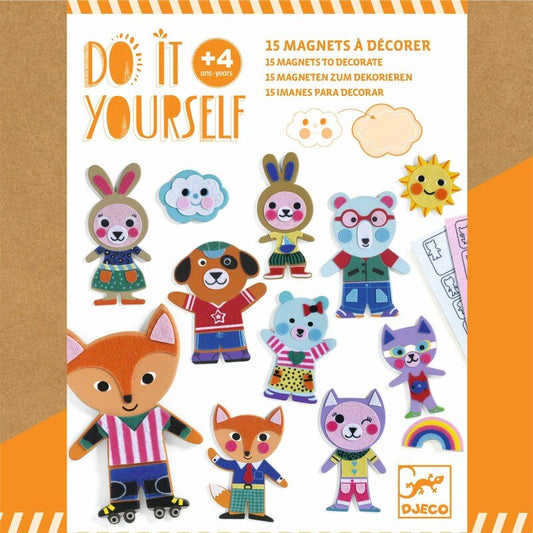 DIY Filca Magnētu Radošais Komplekts Bērniem – Jautrā Ģimenīte | 15 Magnēti | Djeco