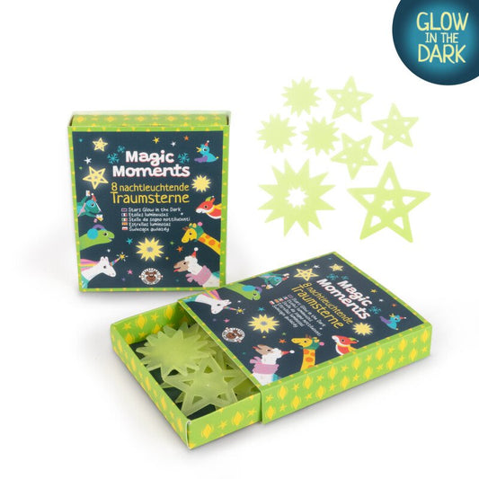 Tumsā spīdošās uzlīmes – Zvaigznes (Magic Moments, 8 gab.)