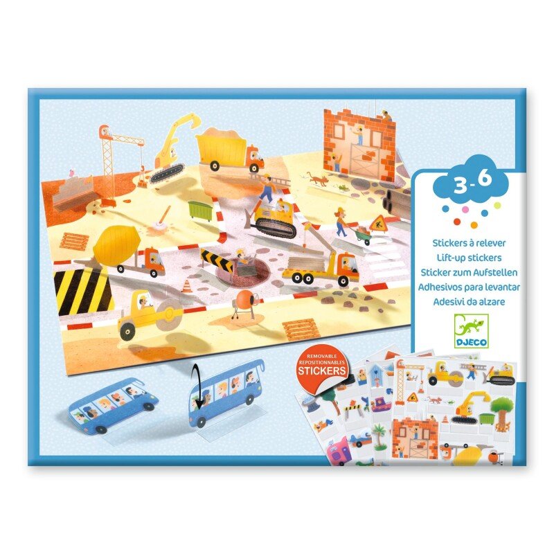Djeco Reusable 3D Stickers – Vehicles
