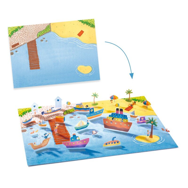 Djeco Reusable 3D Stickers – Vehicles
