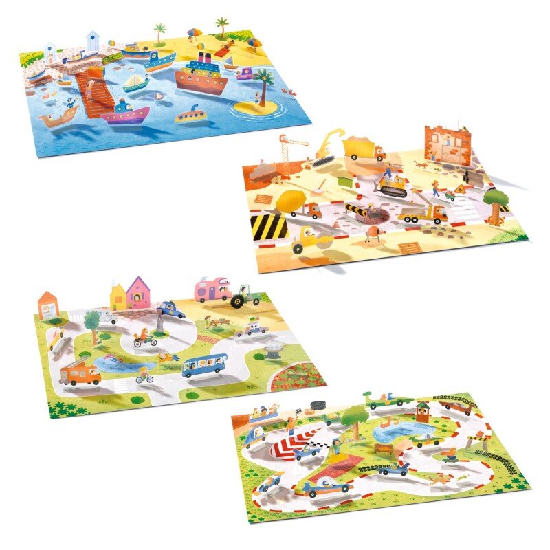 Djeco Reusable 3D Stickers – Vehicles