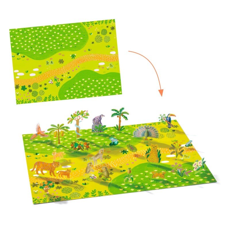 Djeco Reusable 3D Stickers – Animals