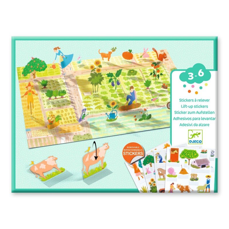 Djeco Reusable 3D Stickers – Farm