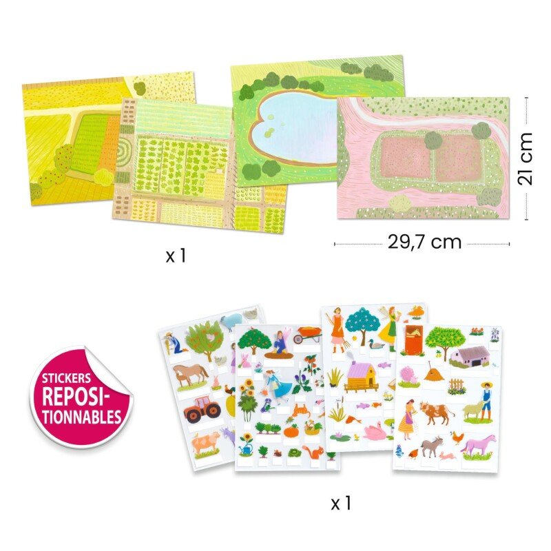 Djeco Reusable 3D Stickers – Farm