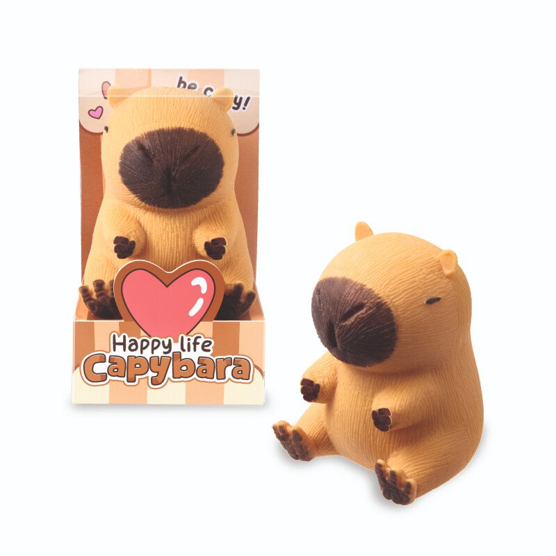 Saspiežamā rotaļlieta – Kapibara | Mīksta antistresa mantiņa bērniem un pieaugušajiem