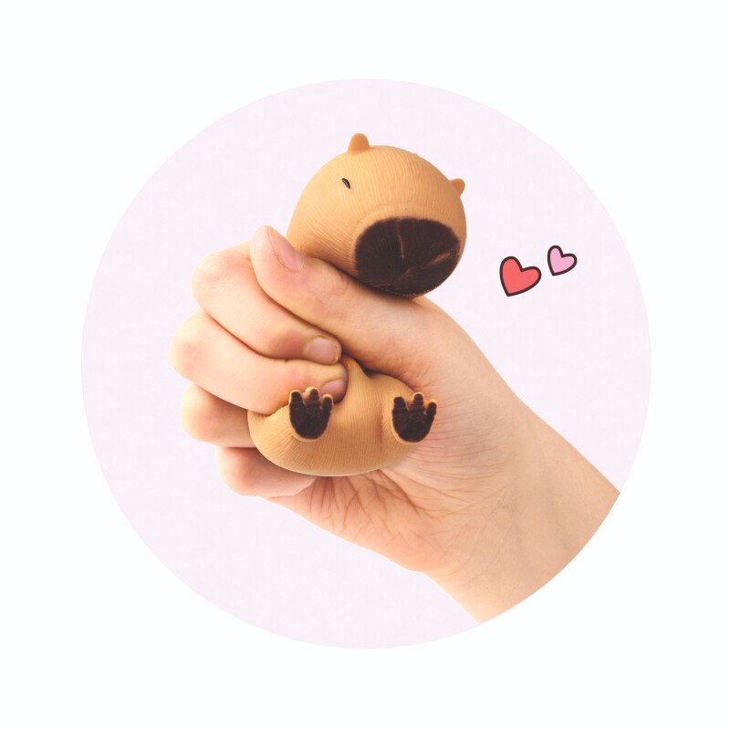 Saspiežamā rotaļlieta – Kapibara | Mīksta antistresa mantiņa bērniem un pieaugušajiem