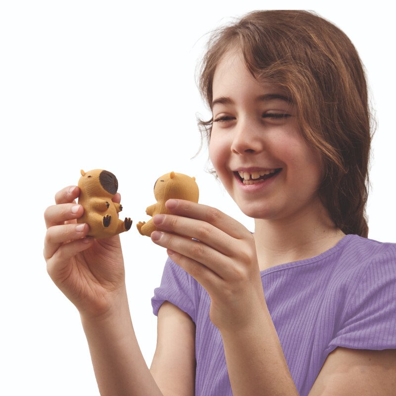 Saspiežamā rotaļlieta – Kapibara | Mīksta antistresa mantiņa bērniem un pieaugušajiem