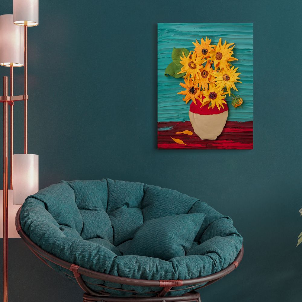 OKTO Air Clay 3D gleznas veidošanas komplekts «Saulespuķes», 30 × 40 cm