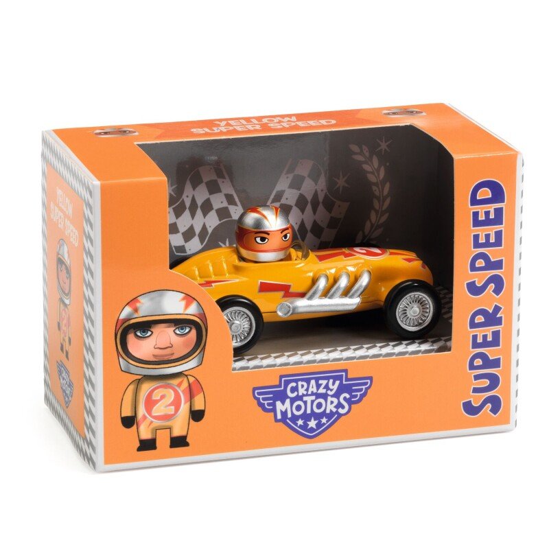Гоночная машинка DJECO Crazy Motors «Жёлтая суперскорость» 