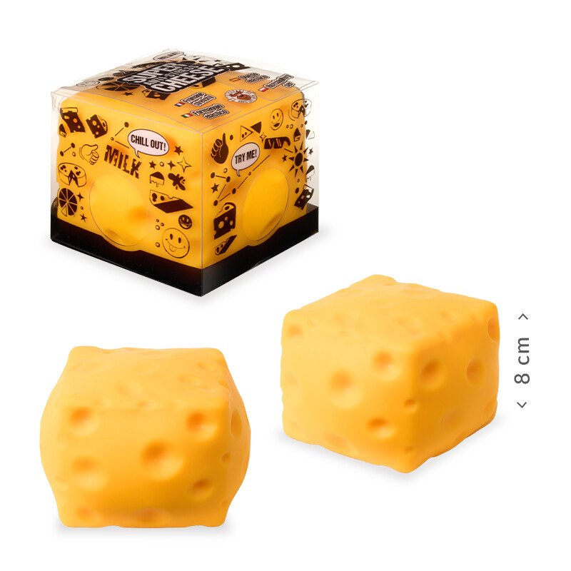 XXL Cheese Squishy Toy – Soft Anti-Stress Squeeze Cheese (Fidget Toy)