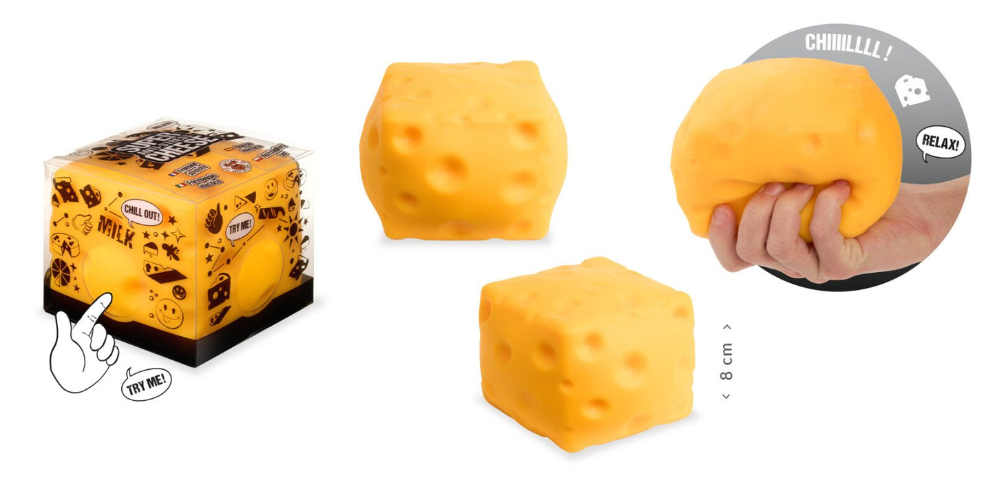 XXL Cheese Squishy Toy – Soft Anti-Stress Squeeze Cheese (Fidget Toy)