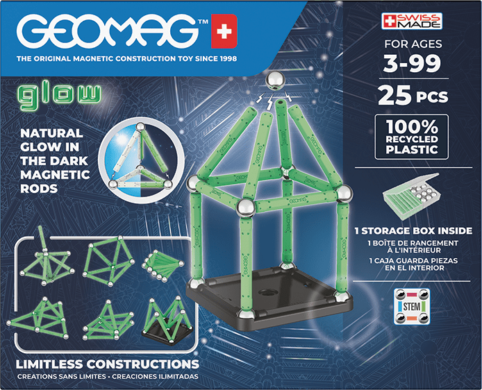 Geomag Classic Glow Magnetic Construction Set – 25 Pieces