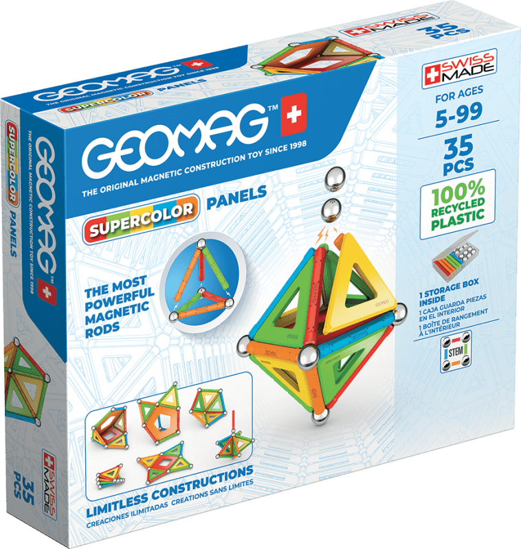 Geomag Classic Supercolor Panels Magnetic Construction Set – 35 Pieces