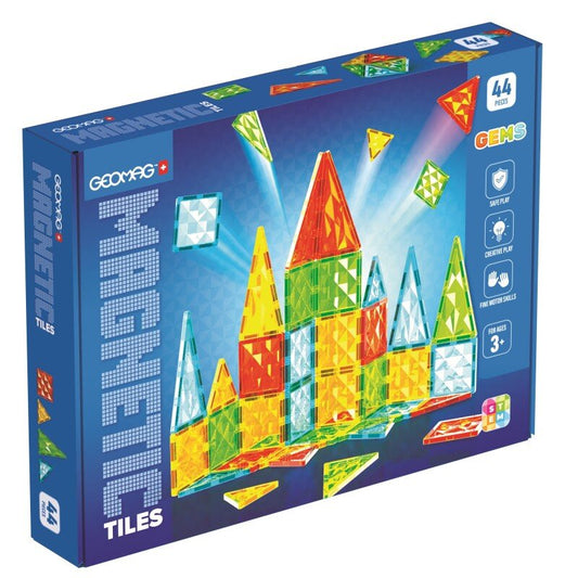 Geomag Magnetic Tiles Gems magnētiskās flīzītes – 44 detaļas